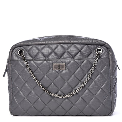 Chanel Aged Calfskin Quilted Large Reissue Camera Case Grey 1 of 20