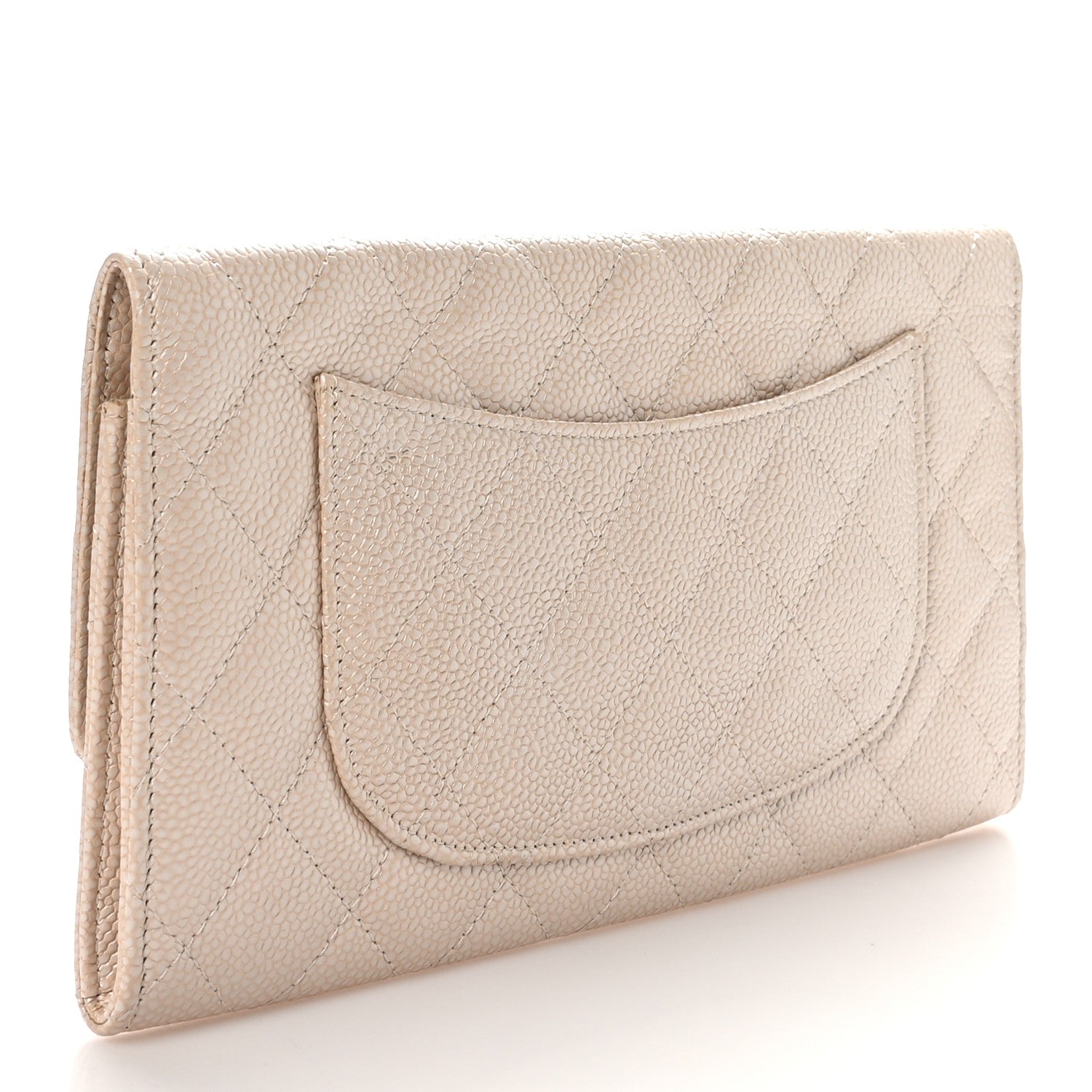 Chanel Iridescent Caviar Quilted Travel Wallet Beige 3 of 9