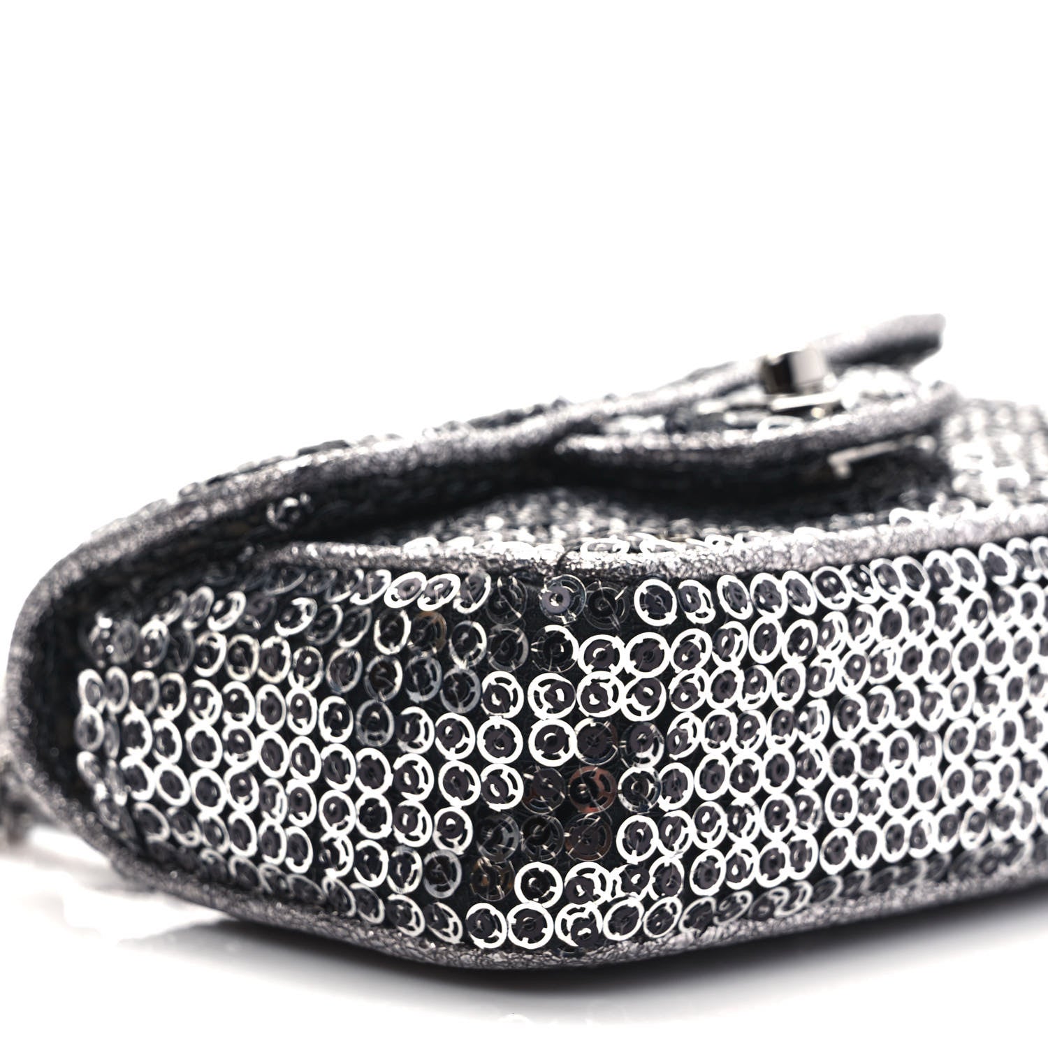 Chanel Sequin Micro Flap Dark Silver 9 of 10