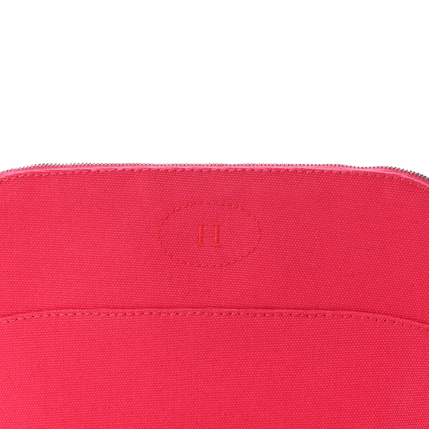 Cotton Canvas Mini Bolide Travel Cosmetic Pouch Hibiscus