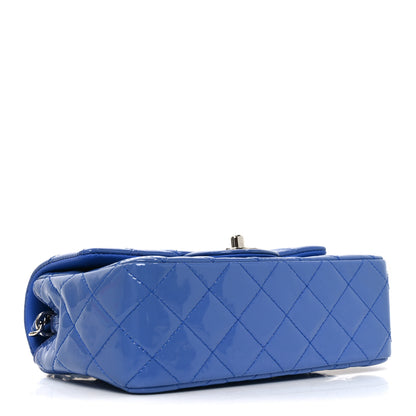 Chanel Patent Calfskin Quilted Mini Rectangular Flap Blue 3 of 9