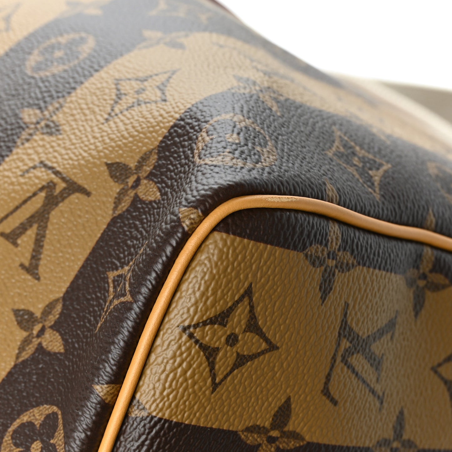 X NIGO Reverse Monogram Stripe Keepall Bandouliere 50 Brown