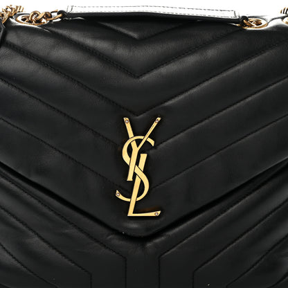 Saint Laurent Calfskin Y Quilted Monogram Medium Loulou Chain Satchel Black 9 of 14