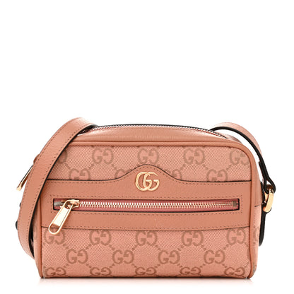 Gucci Monogram Textured Dollar Calfskin Mini Ophidia Shoulder Bag Cloche Rose Pink 1 of 12