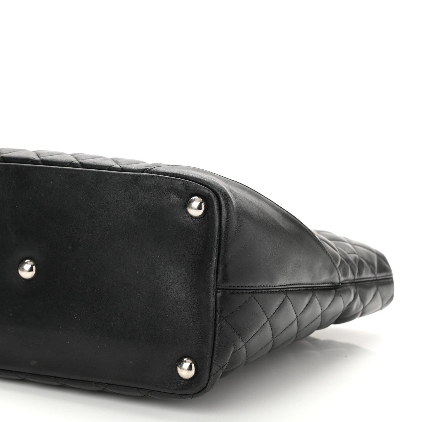Calfskin Quilted Large Cambon Tote Black