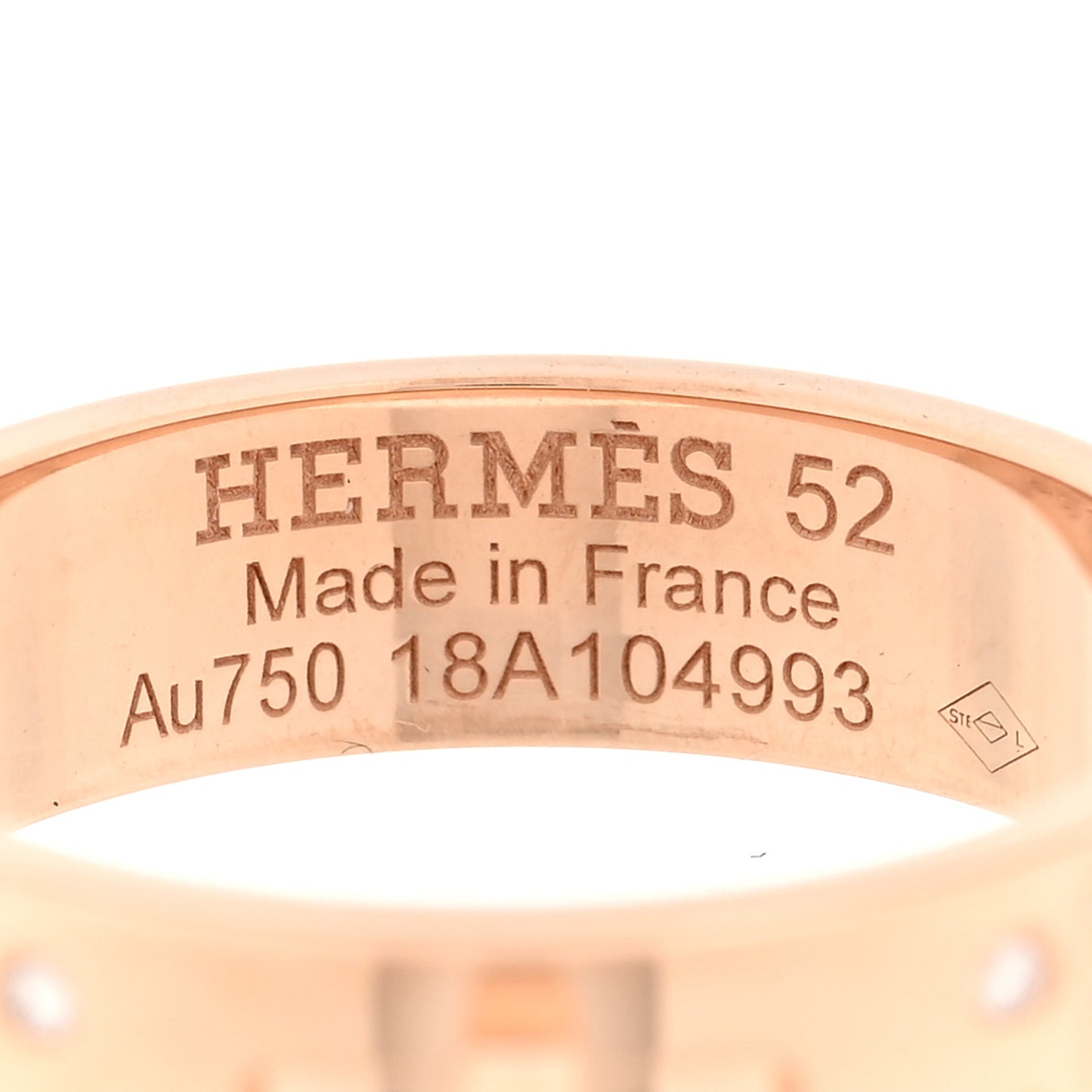 18K Rose Gold Diamond PM Kelly Ring 52 6