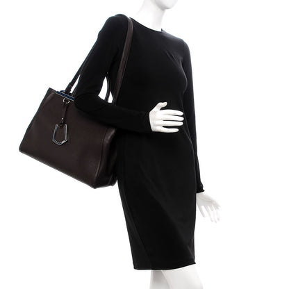 Fendi Vitello Elite Regular 2Jours Tote Caffe Noir Navy 2 of 7