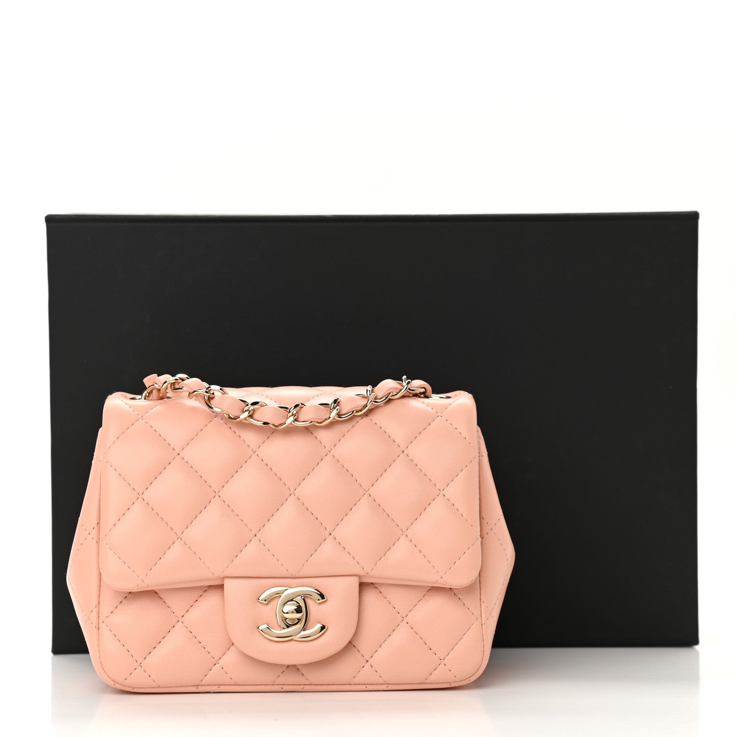 Chanel Lambskin Quilted Mini Square Flap Light Pink 10 of 10