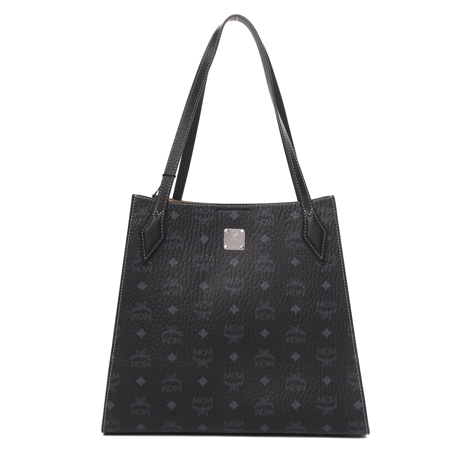 MCM Visetos Medium Yris Shopper Tote Black 1 of 8