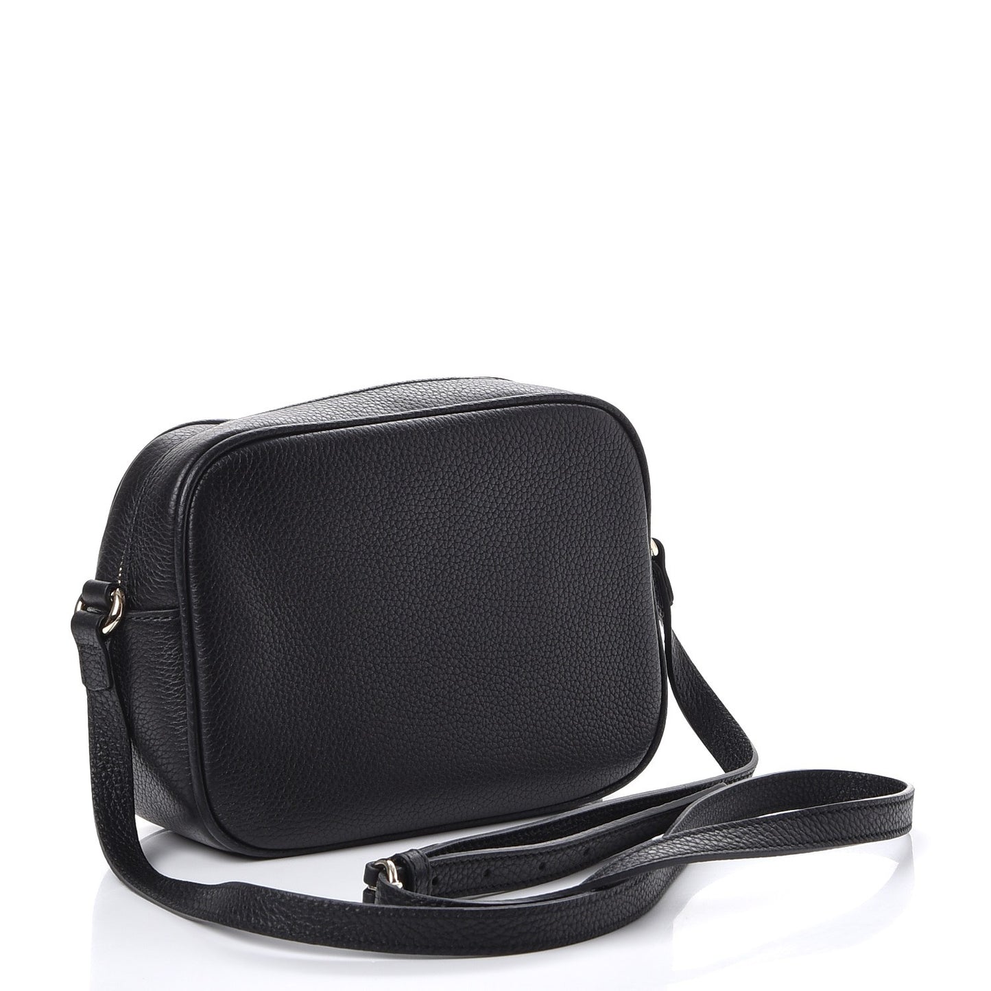 Pebbled Calfskin Small Soho Disco Bag Black