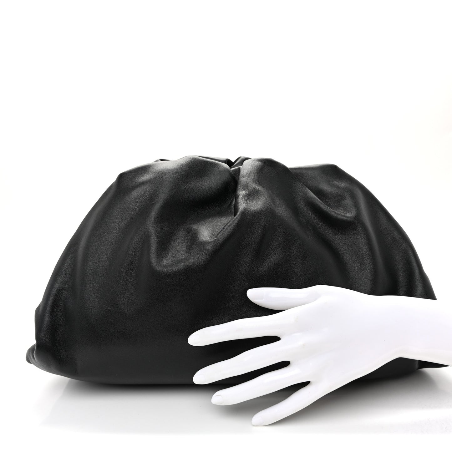 Smooth Butter Calf The Pouch Oversized Clutch Black