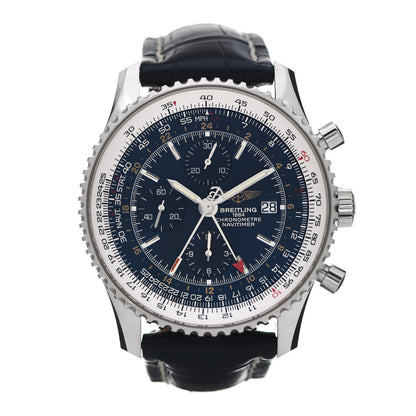 Breitling Stainless Steel Alligator 46mm 1884 Chronometre Navitimer Automatic Watch Blue A24322 1 of 5