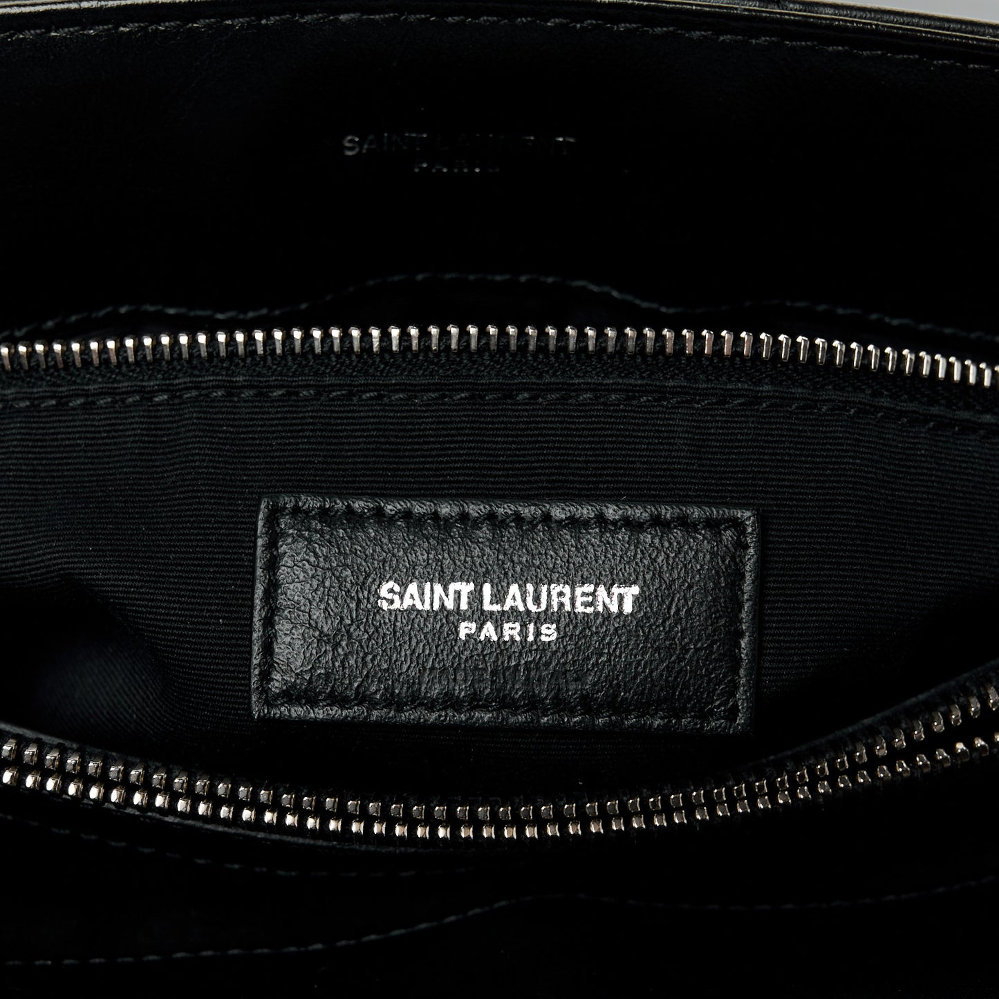 Calfskin Y Quilted Monogram Medium Loulou Chain Satchel Black
