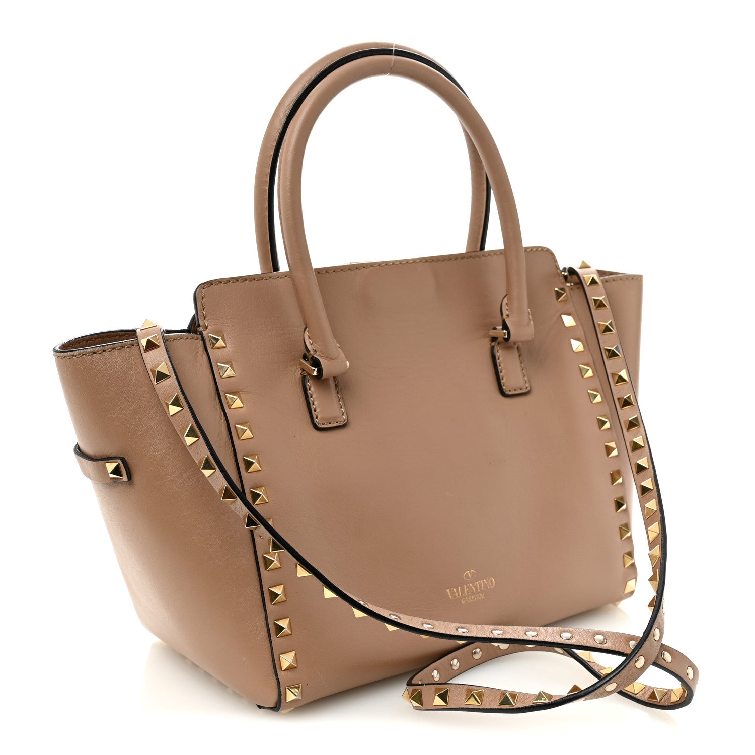 Valentino Garavani Vitello Small Rockstud Double Handle Tote Alpaca 3 of 10