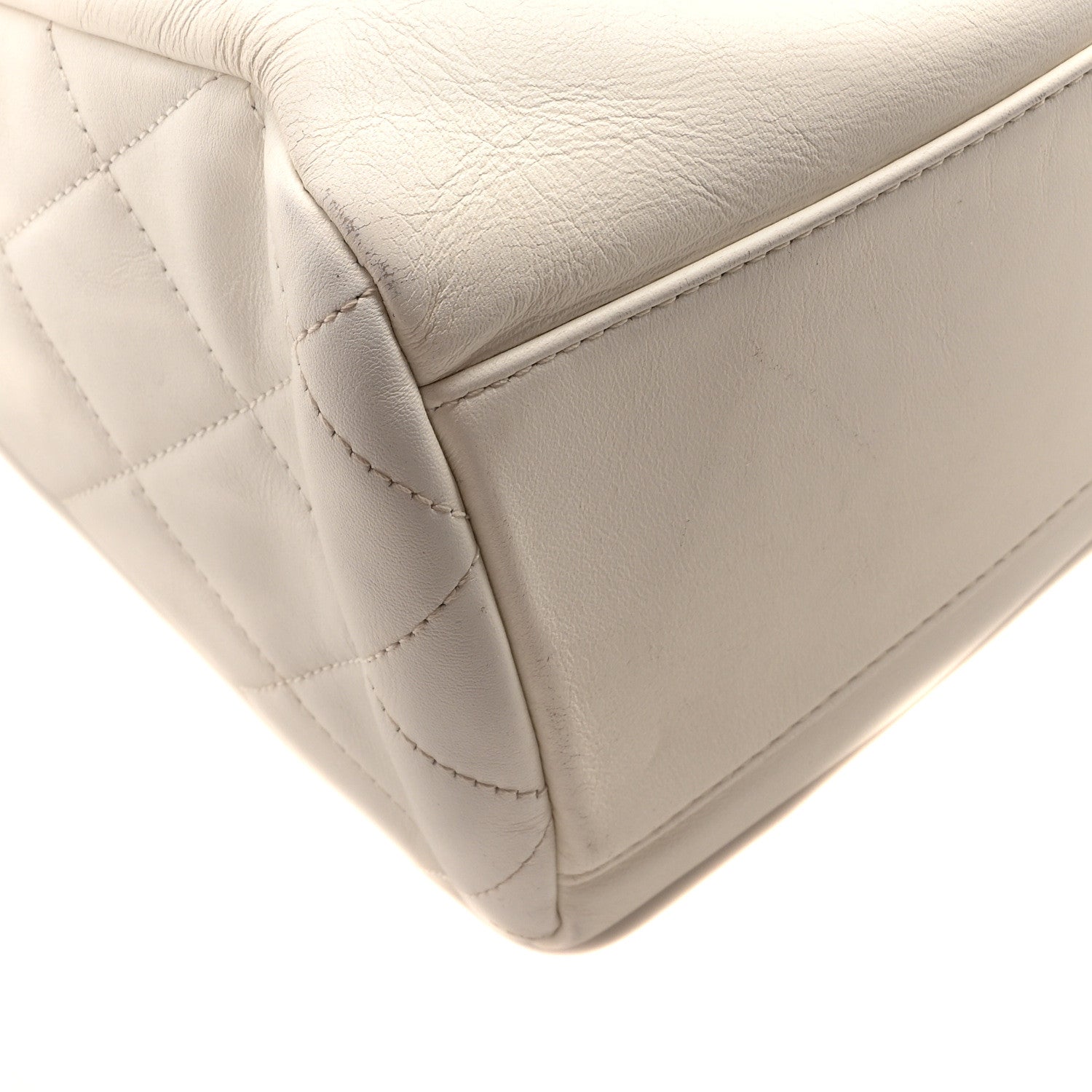Chanel Calfskin Chain 20s Signature Hobo White 9 of 10