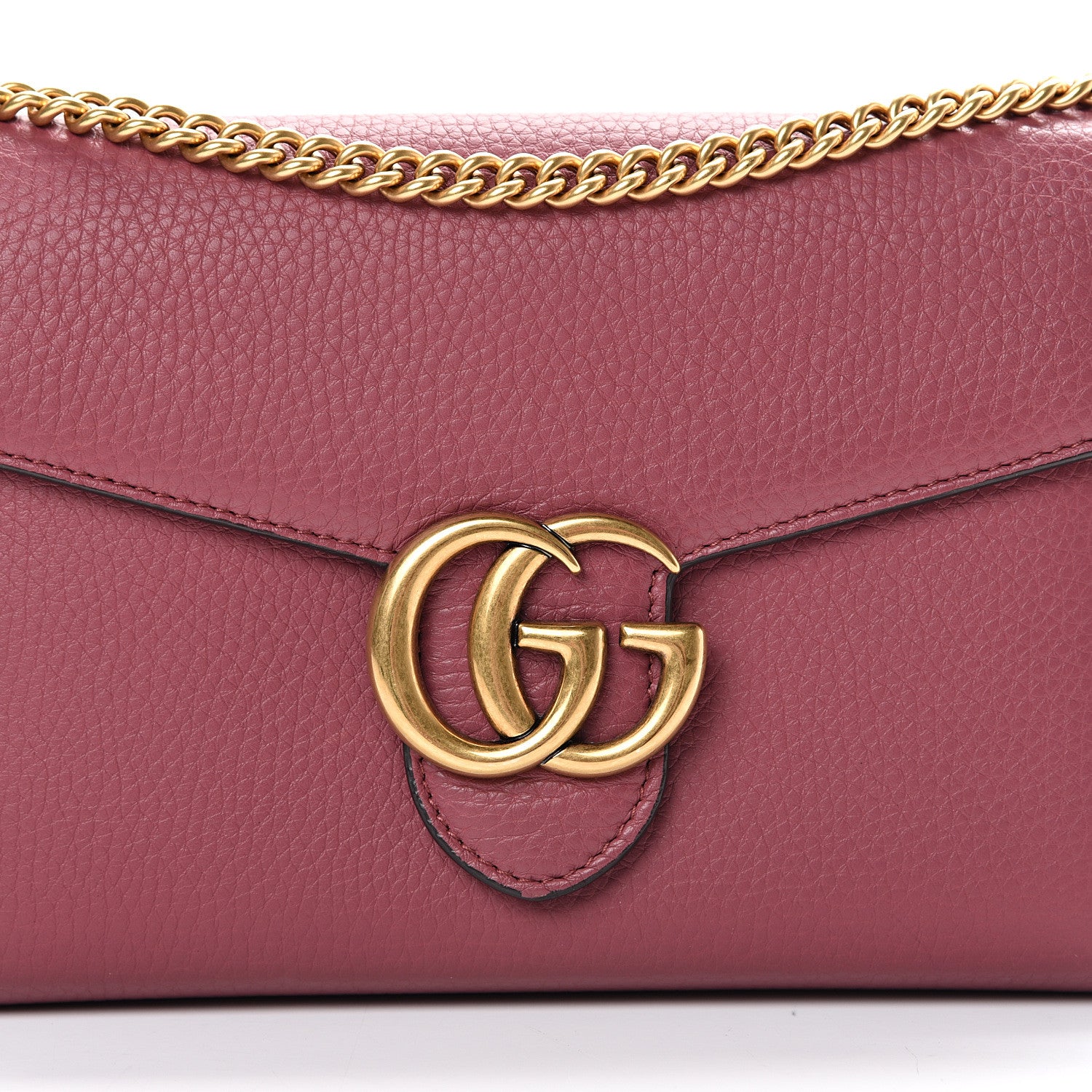 Gucci Cellarius Calfskin GG Marmont Chain Wallet Dry Rose 9 of 12