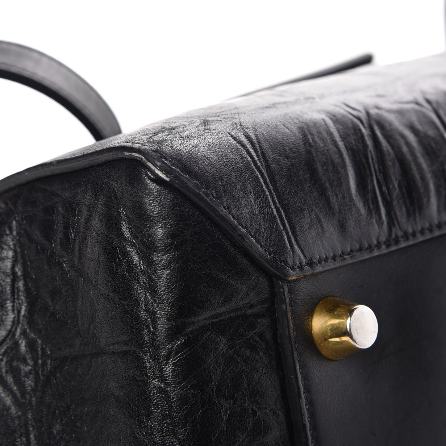 Calfskin Crocodile Embossed Small Belt Bag Black