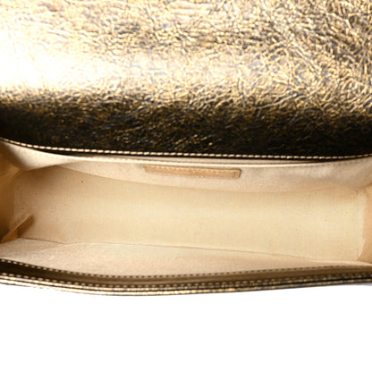 Chanel Metallic Crackled Calfskin Quilted Medium Boy Flap Black Gold 5 of 10