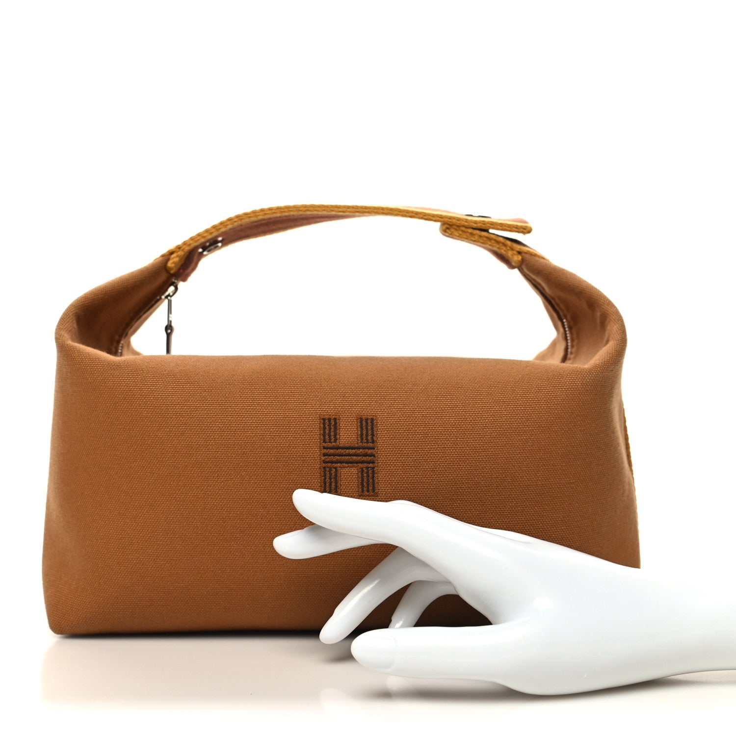 Hermes Canvas Large Bride-A-Brac Pouch Ocre 2 of 12