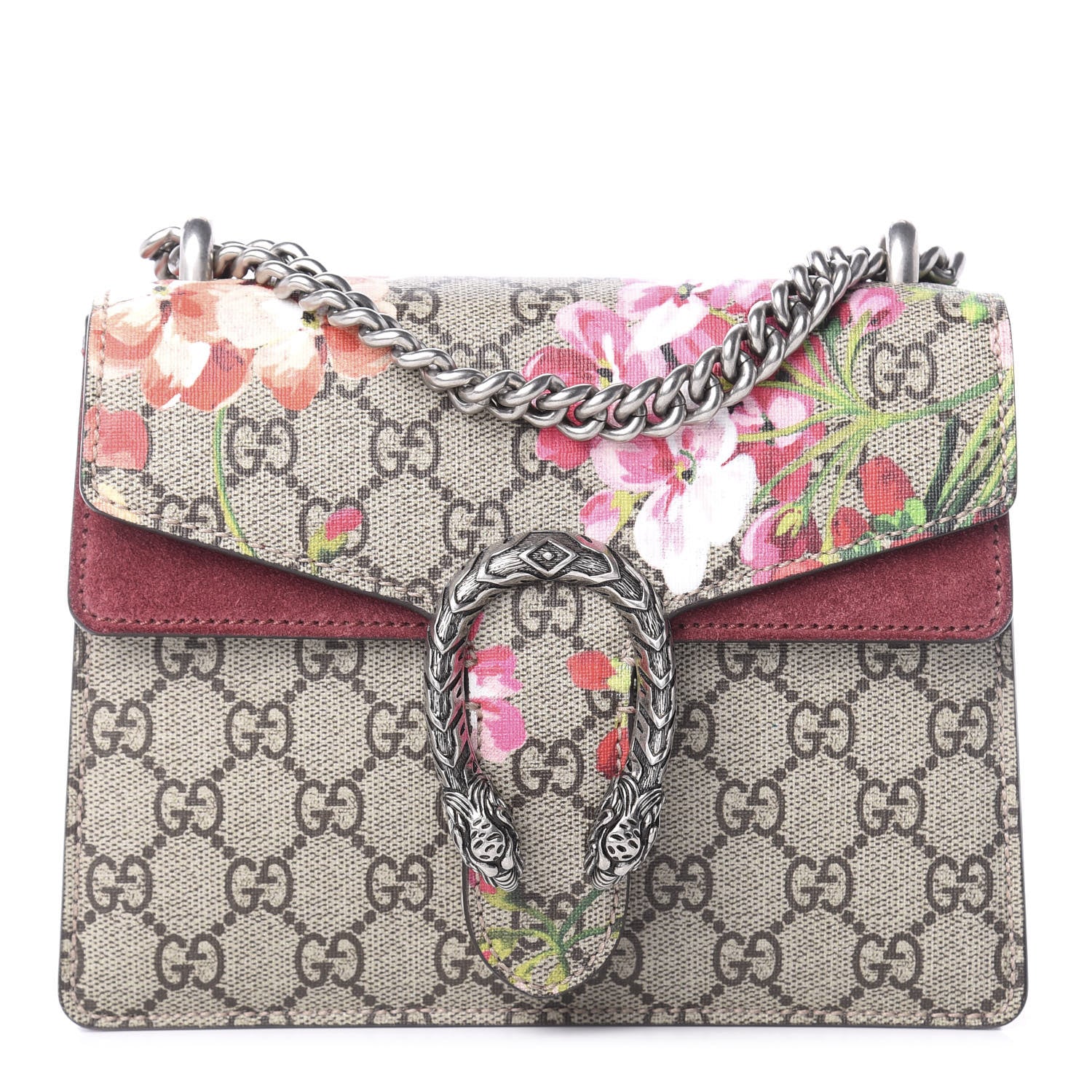 Gucci GG Supreme Monogram Blooms Mini Dionysus Shoulder Bag Beige Multicolor Dry Rose 1 of 14