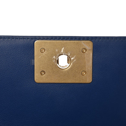 Chanel Calfskin Chevron Quilted Small Boy Flap Blue 9 of 13