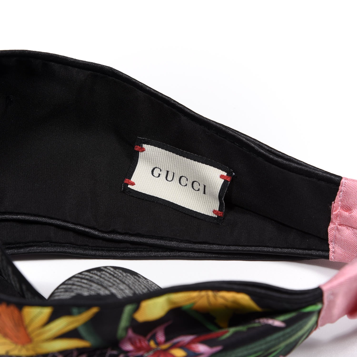 Gucci Silk Floral Snake Print Headband Black Pink 3 of 4