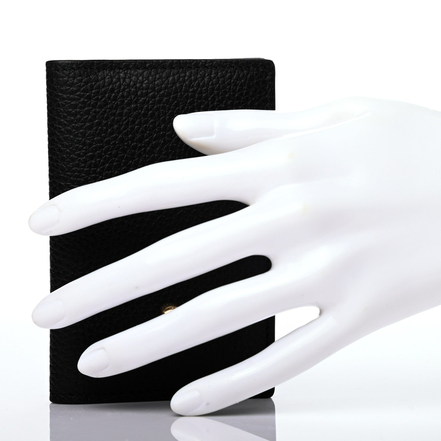 Alexander McQueen Grained Calfskin Skull Card Holder Black 2 of 7