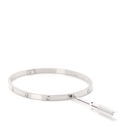 Cartier 18K White Gold Small LOVE Bracelet 19 4 of 6