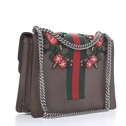Gucci Calfskin Web Owl Embroidered Medium Dionysus Shoulder Bag New Acero Multicolor 4 of 12