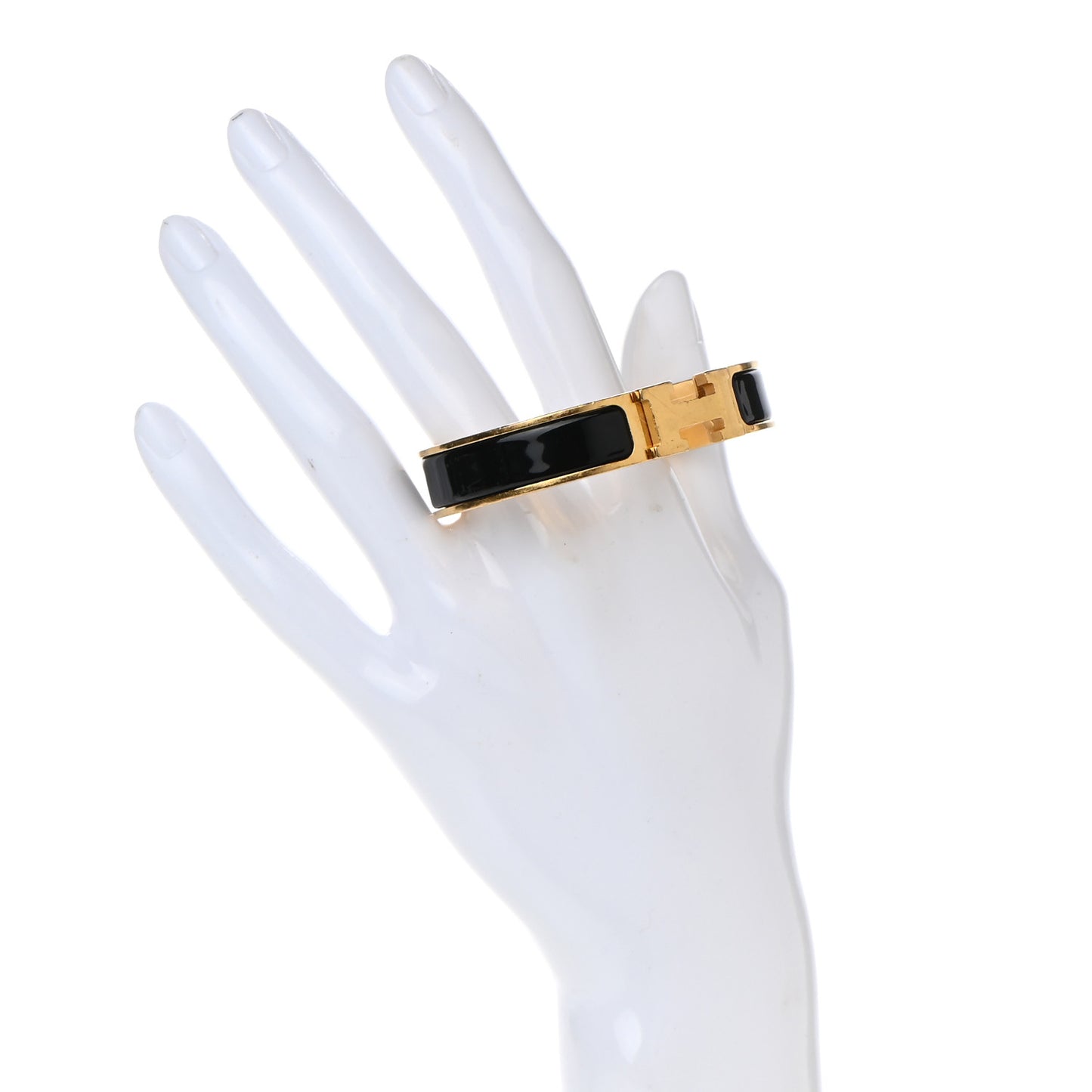 Enamel Narrow Clic Clac H Bracelet PM Black