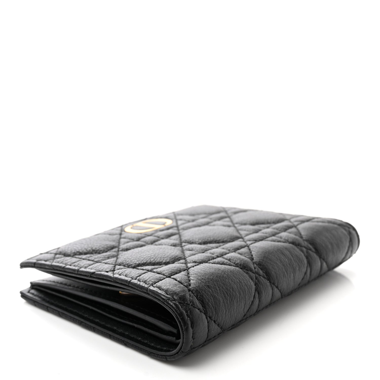 Christian Dior Supple Calfskin Cannage Caro Slim Wallet Black 4 of 9