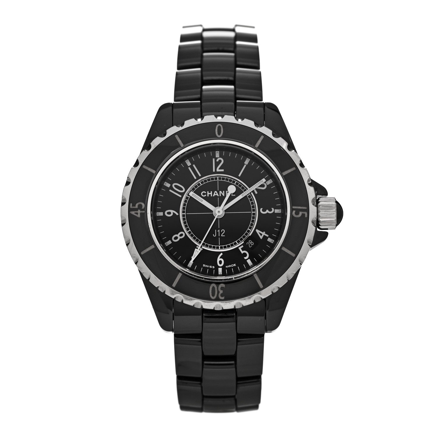 Chanel Stainless Steel Ceramic 33mm J12 Quartz Watch Black 1 of 4