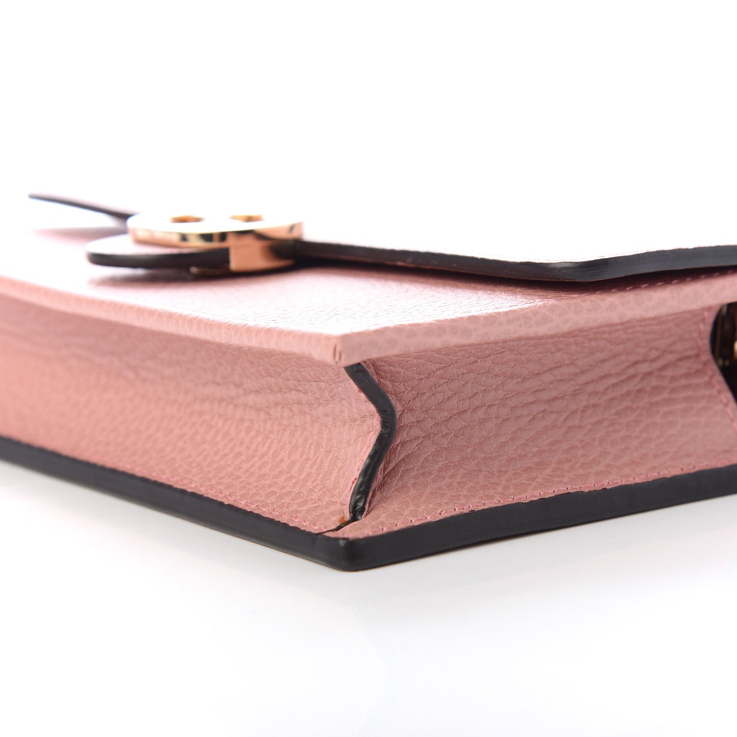 Dollar Calfskin Interlocking G Chain Wallet Soft Pink