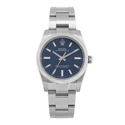 Rolex Stainless Steel 34mm Oyster Perpetual Watch Bright Blue 124200 1 of 5