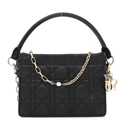 Christian Dior Lambskin Cannage Mini Top Handle Drawstring Bag Black 1 of 10