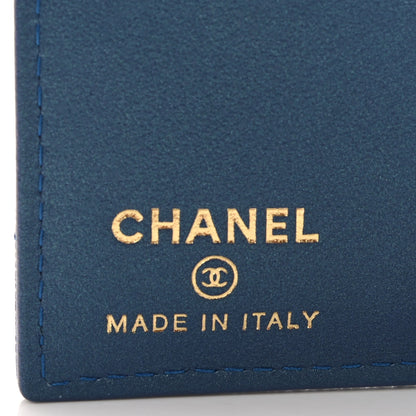 Chanel Iridescent Caviar Quilted Card Holder Wallet Dark Blue 6 of 8