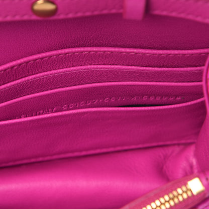 Balenciaga Satin Jacquard Logo Matelasse BB Wallet On Chain Fuchsia 7 of 12