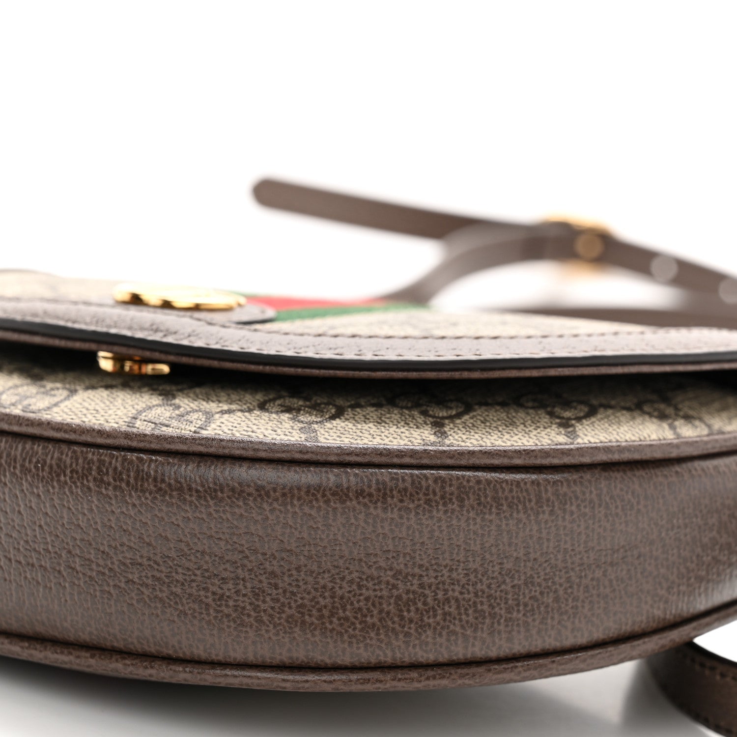 Gucci GG Supreme Monogram Textured Dollar Calfskin Web Mini Ophidia Flap Shoulder Bag Beige Ebony New Acero 10 of 11