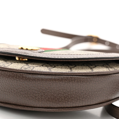 Gucci GG Supreme Monogram Textured Dollar Calfskin Web Mini Ophidia Flap Shoulder Bag Beige Ebony New Acero 10 of 11