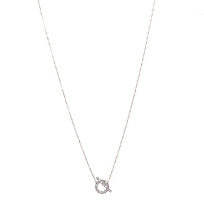 Hermes 18K Rose Gold Diamond Finesse Pendant Necklace 1 of 7