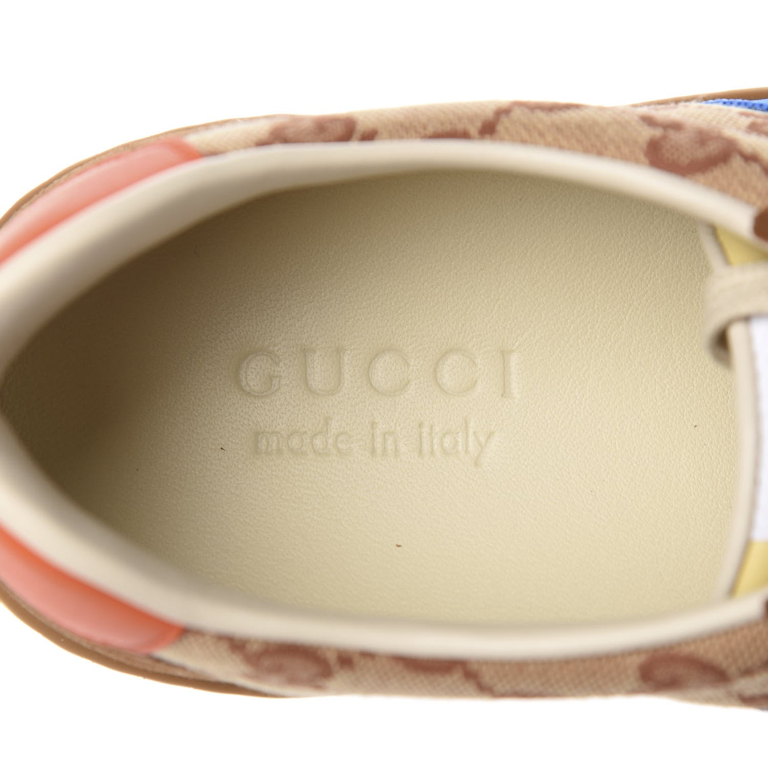 Gucci GG Monogram Suede Web Mens G74 Sneakers 8.5 Beige Ruggine Cuir 7 of 9