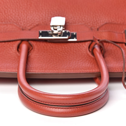 Hermes Taurillon Clemence Birkin 35 Rouge Venetian 41 of 46