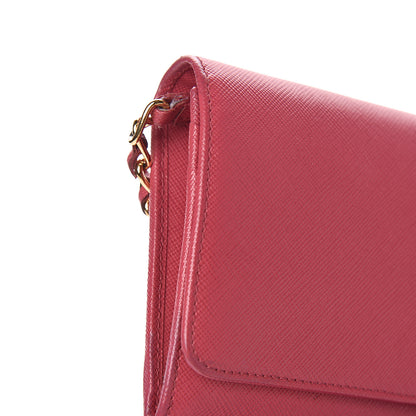 Prada Saffiano Metal Oro Chain Wallet Peonia 11 of 13