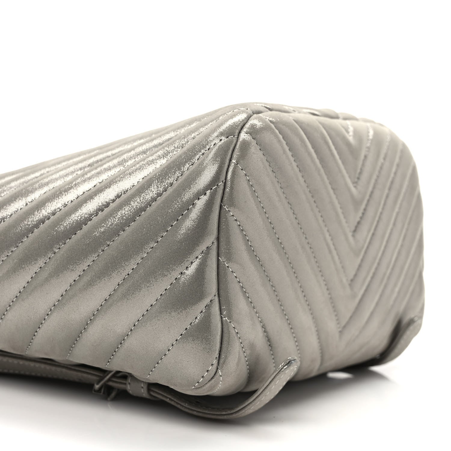 Chanel Iridescent Calfskin Chevron Quilted Small Urban Spirit Backpack Silver 8 of 9