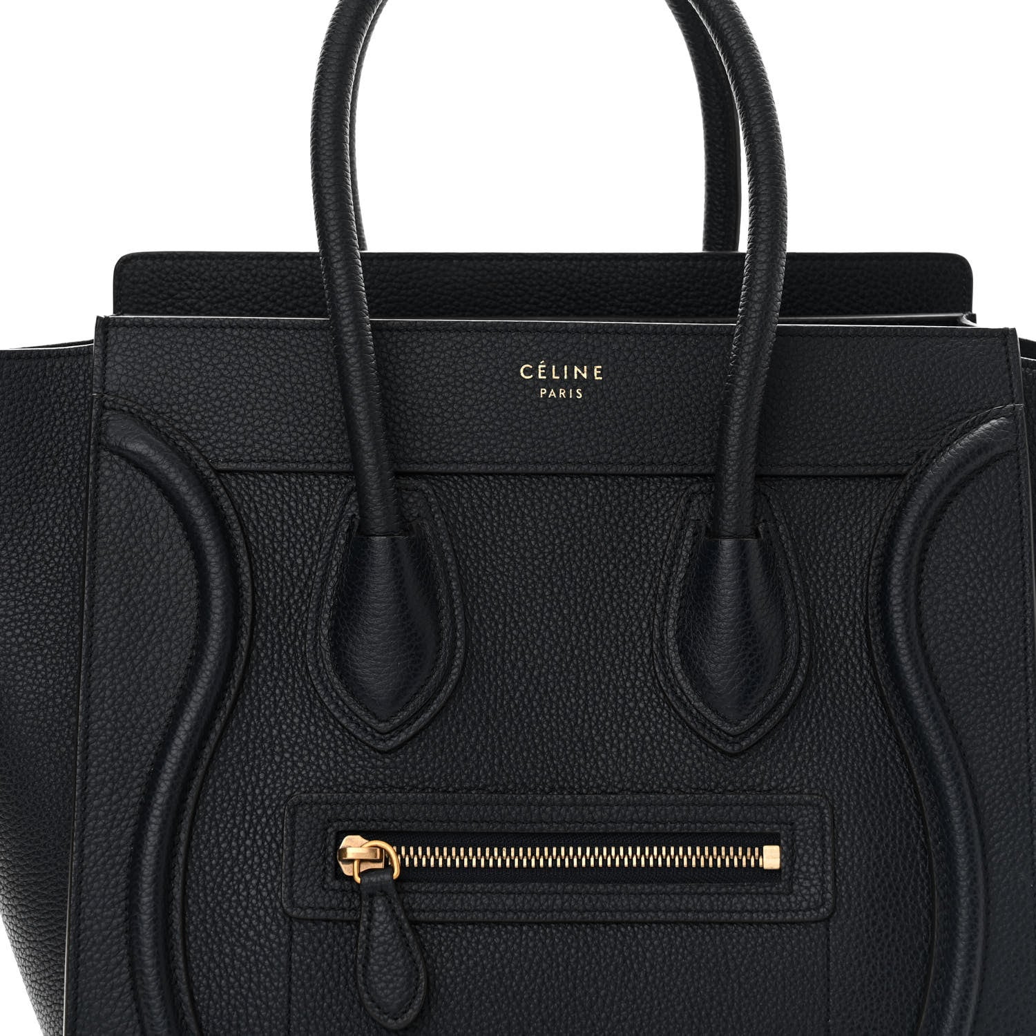 Celine Drummed Calfskin Micro Luggage Midnight 7 of 10