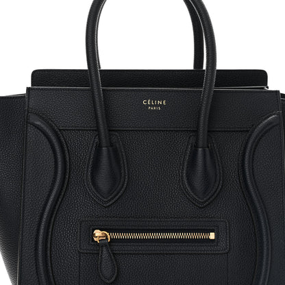 Celine Drummed Calfskin Micro Luggage Midnight 7 of 10