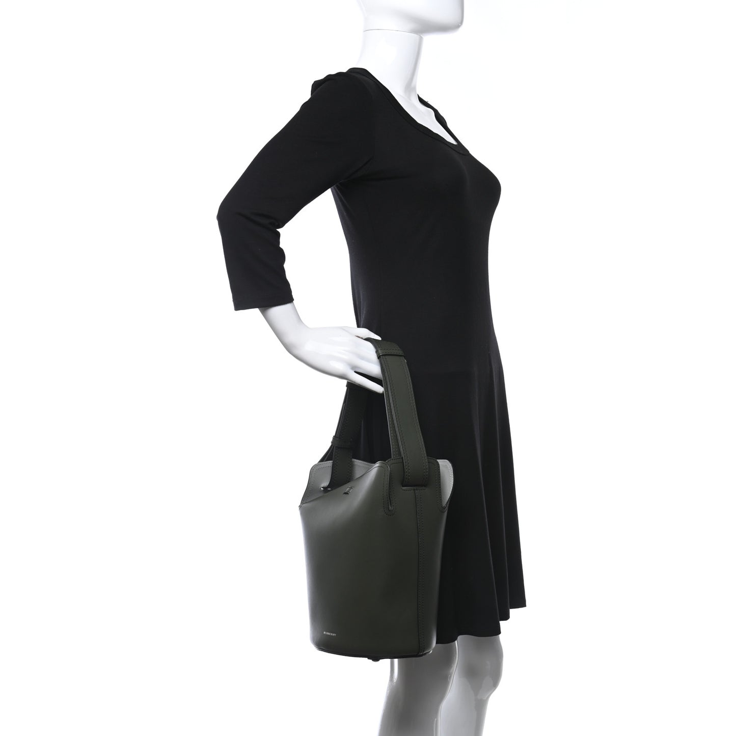 Supple Calfskin Small Bucket Dark Olive