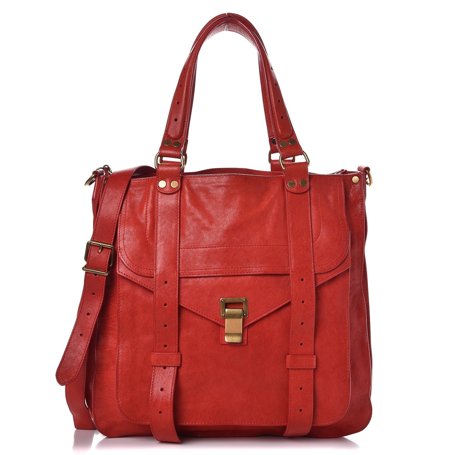 Proenza Schouler Lambskin PS1 Tote Bright Red 1 of 10