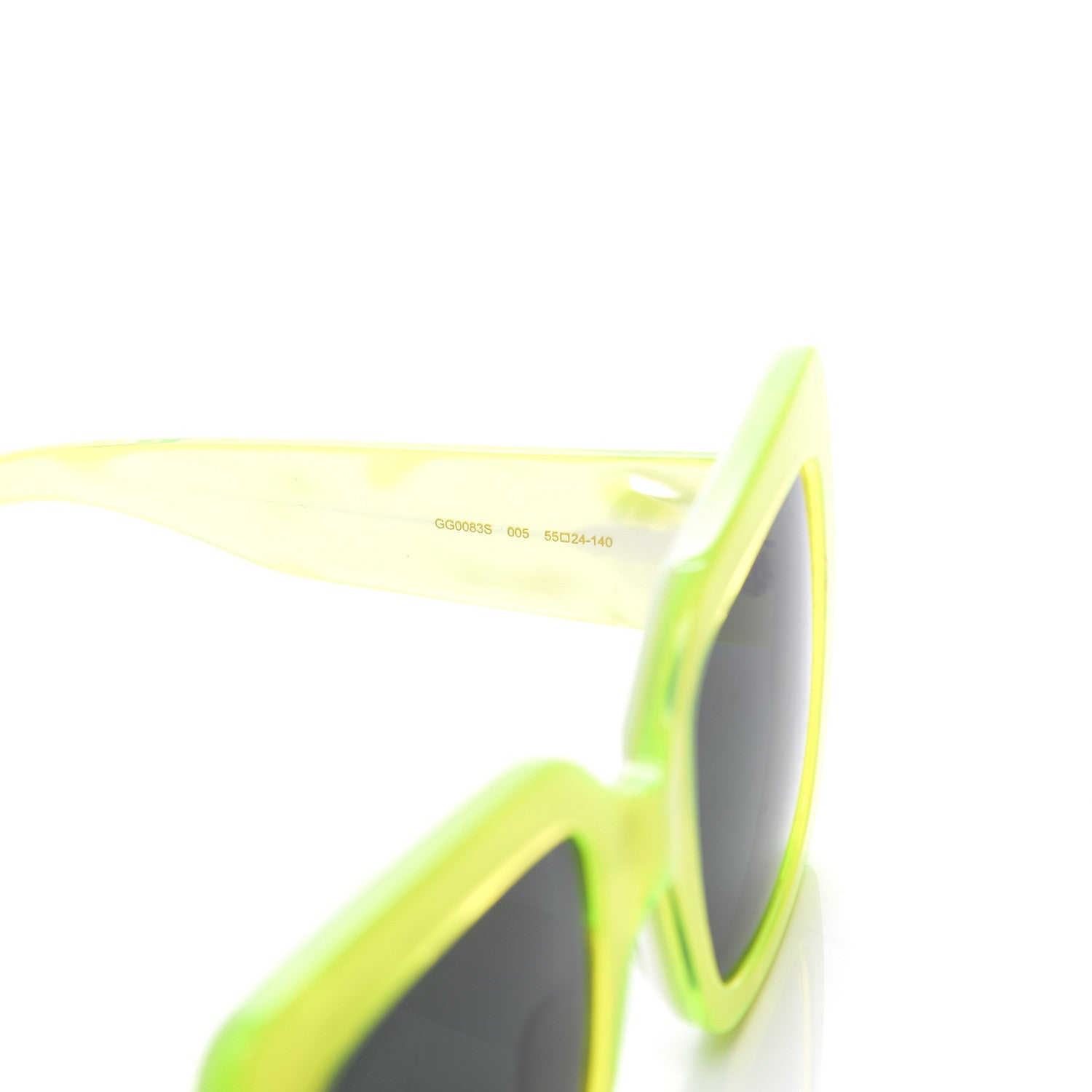 Gucci Acetate Square Frame Sunglasses GG0083S Neon Green 5 of 8