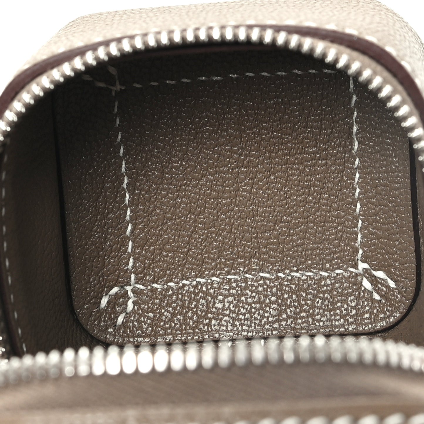 Chevre Mysore Mini Vanity Bag Charm Etoupe